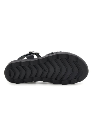Sandalo nero in pelle con cinturino Pittarello Must Have 11936