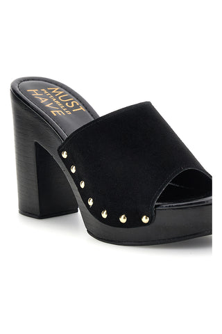 Sandalo nero con tacco e borchie Pittarello Must Have 11233