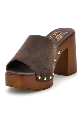 Sandalo marrone in pelle con tacco alto Pittarello Must Have 11934
