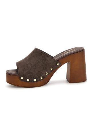 Sandalo marrone in pelle con tacco alto Pittarello Must Have 11934