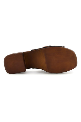 Sandalo marrone in pelle con tacco alto Pittarello Must Have 11934