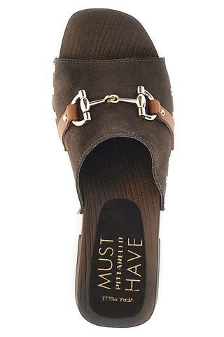 Sandalo marrone in pelle con tacco alto Pittarello Must Have 11934