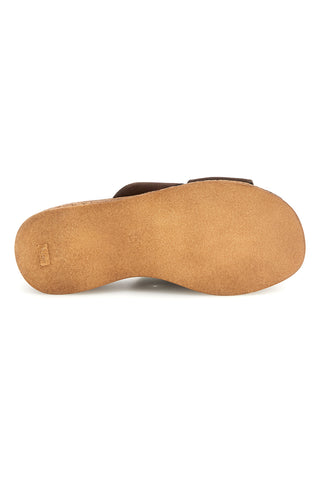 Sandalo marrone in pelle con zeppa Pittarello Must Have 11937