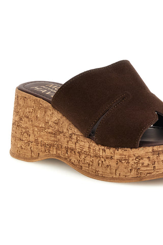 Sandalo marrone in pelle con zeppa Pittarello Must Have 11937