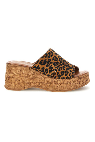 Sandalo animalier in pelle con zeppa Pittarello Must Have 11937