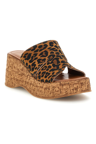 Sandalo animalier in pelle con zeppa Pittarello Must Have 11937