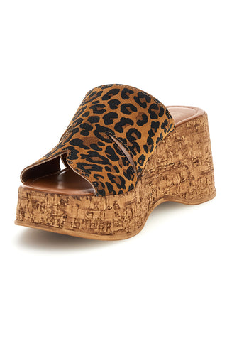 Sandalo animalier in pelle con zeppa Pittarello Must Have 11937
