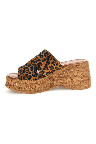 Sandalo animalier in pelle con zeppa Pittarello Must Have 11937