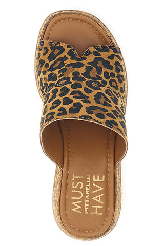 Sandalo animalier in pelle con zeppa Pittarello Must Have 11937