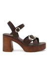 Sandalo marrone in pelle con tacco Pittarello Must Have 11927