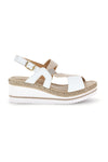 Weiße Sandalen mit Plateau-Keil und Riemen im Pittarello-Look MK3313109