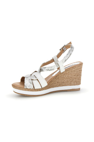 Weiße Made in Italy Sandalen mit Obermaterial aus Leder Pittarello-Look MK3226228