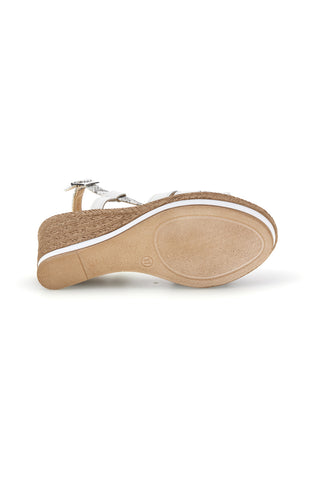 Weiße Made in Italy Sandalen mit Obermaterial aus Leder Pittarello-Look MK3226228