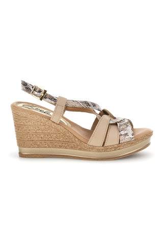 Made in Italy beige Sandalen mit Obermaterial aus Leder Pittarello Look MK3226228