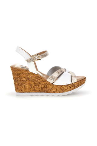 Weiße Made in Italy Sandalen mit Obermaterial aus Leder im Pittarello-Look MK24731
