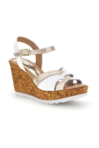 Weiße Made in Italy Sandalen mit Obermaterial aus Leder im Pittarello-Look MK24731