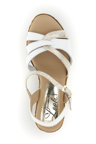 Weiße Made in Italy Sandalen mit Obermaterial aus Leder im Pittarello-Look MK24731