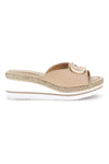 Weiße Sandalen mit Plateau-Keil und Riemen im Pittarello-Look MK3313109