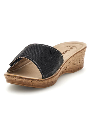 Schwarz Pantoffeln Band mit Strass Inblu 2690