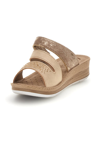 Ciabatte Sabbia con sottopiede in pelle Inblu 62 FC