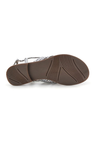 Silberne Zehenstegsandalen aus echtem Leder im Pittarello-Look IF6300