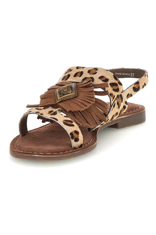 Sandalen aus echtem Tierleder mit Fransen im Pittarello-Look IF10277