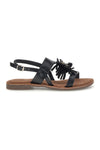 Schwarze Sandalen aus echtem Leder mit Fransen im Pittarello-Look IF10277