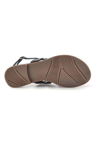 Schwarze Sandalen aus echtem Leder mit Fransen im Pittarello-Look IF10277