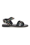 Sandali neri in vera pelle con borchie multicolor Pittarello look IF6980