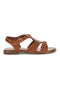 Braune Echtleder-Sandalen mit ovalen Metall-Accessoires im Pittarello-Look IF10328