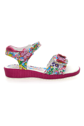 Sandali Snoopy 09161131 Fuxia con fiori e farfalle