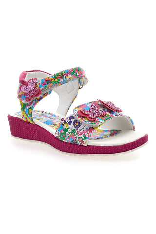 Sandali Snoopy 09161131 Fuxia con fiori e farfalle