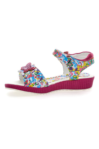 Sandali Snoopy 09161131 Fuxia con fiori e farfalle