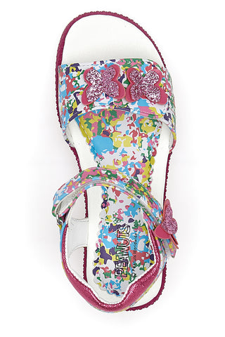 Sandali Snoopy 09161131 Fuxia con fiori e farfalle