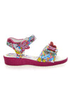 Sandali Snoopy 09161131 Fuxia con fiori e farfalle