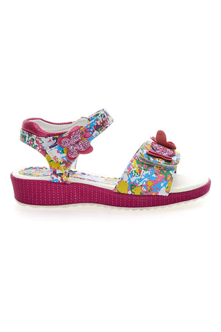 Sandali Snoopy 09161131 Fuxia con fiori e farfalle