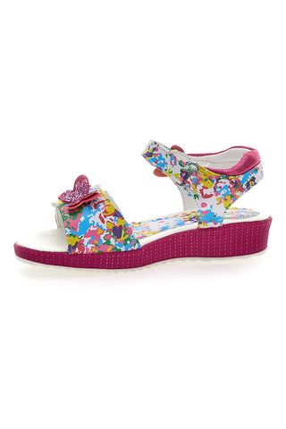 Sandali Snoopy 09161131 Fuxia con fiori e farfalle