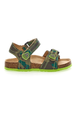 Asso 7711 Grüne Camouflage-Sandale mit Riemen