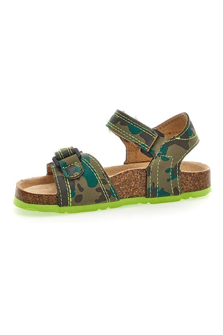Asso 7711 Grüne Camouflage-Sandale mit Riemen