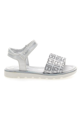 L. Biagiotti 7923 Weiße Sandalen mit Logo