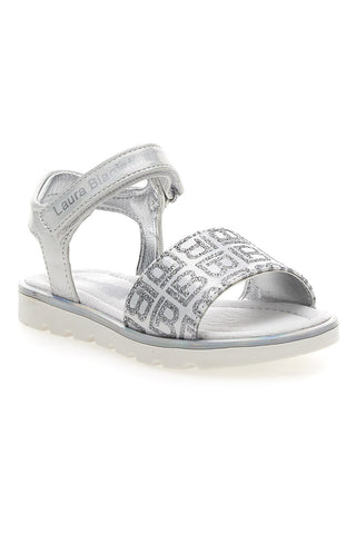 L. Biagiotti 7923 Weiße Sandalen mit Logo