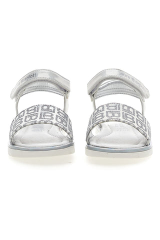 L. Biagiotti 7923 Weiße Sandalen mit Logo