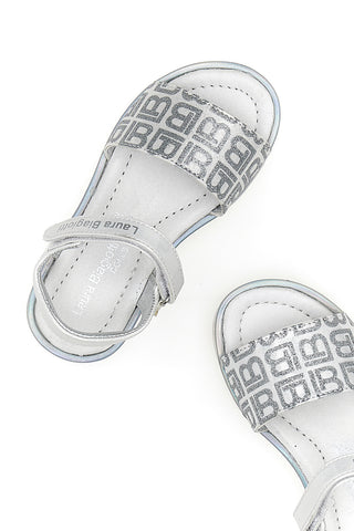 L. Biagiotti 7923 Weiße Sandalen mit Logo