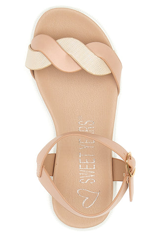 Flache Sandalen von Sweet Years 0242 Nude