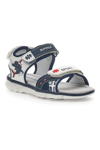 Superga 63944 weiße und blaue Sandalen