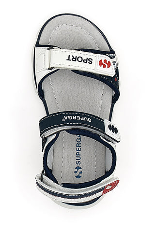 Superga 63944 weiße und blaue Sandalen