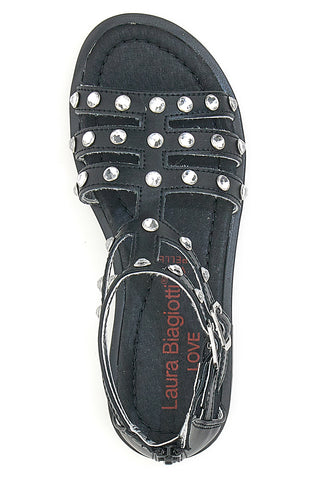 Flache Laura Biagiotti Sandalen 14868 Schwarz