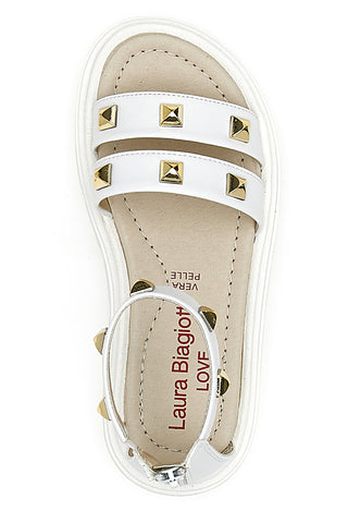 Sandali Laura Biagiotti 8415 Bianchi con Borchie