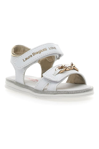 Sandali Laura Biagiotti 8540 Bianche con Catenella