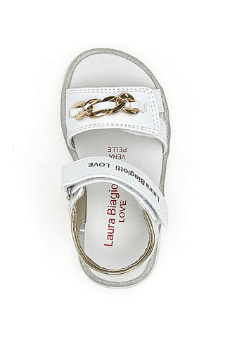 Sandali Laura Biagiotti 8540 Bianche con Catenella